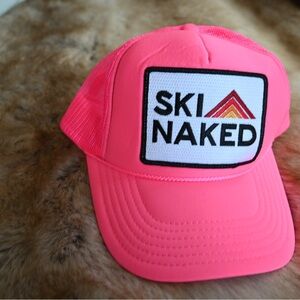 Aviator Nation Neon Pink 'SKI NAKED' Trucker Hat